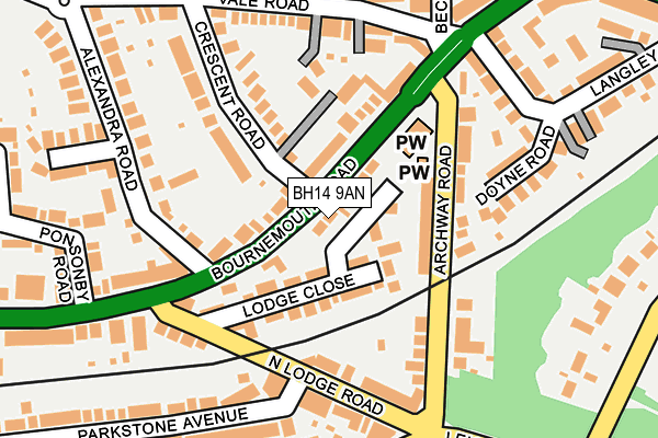 BH14 9AN map - OS OpenMap – Local (Ordnance Survey)