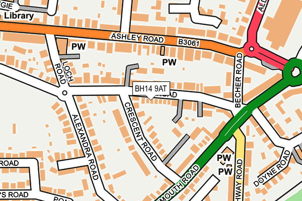 BH14 9AT map - OS OpenMap – Local (Ordnance Survey)