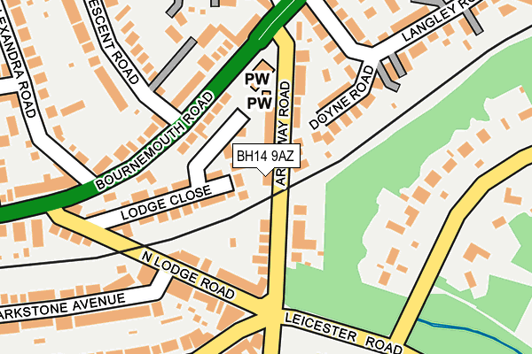BH14 9AZ map - OS OpenMap – Local (Ordnance Survey)