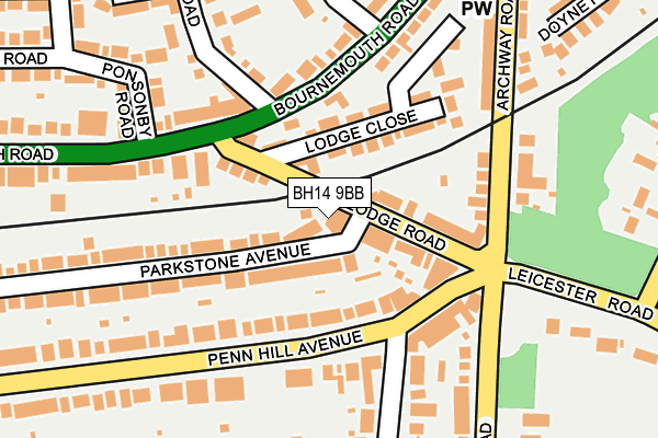 BH14 9BB map - OS OpenMap – Local (Ordnance Survey)
