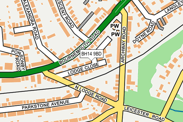 BH14 9BD map - OS OpenMap – Local (Ordnance Survey)