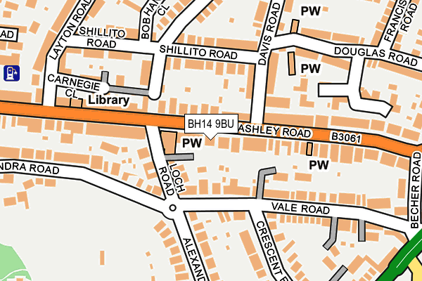 BH14 9BU map - OS OpenMap – Local (Ordnance Survey)