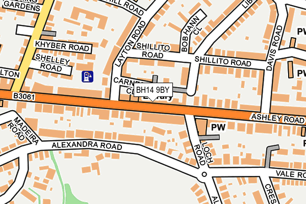 BH14 9BY map - OS OpenMap – Local (Ordnance Survey)