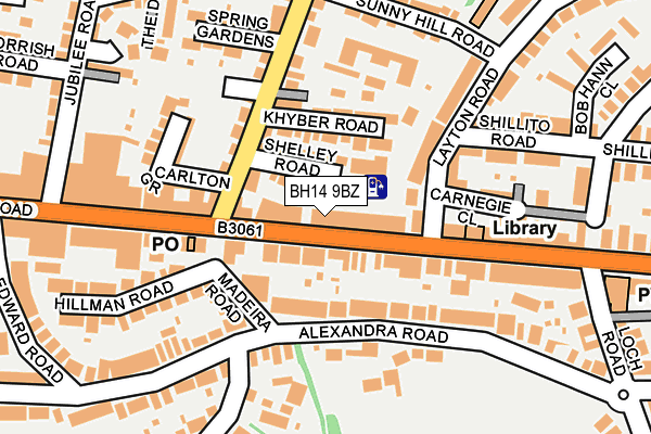 BH14 9BZ map - OS OpenMap – Local (Ordnance Survey)