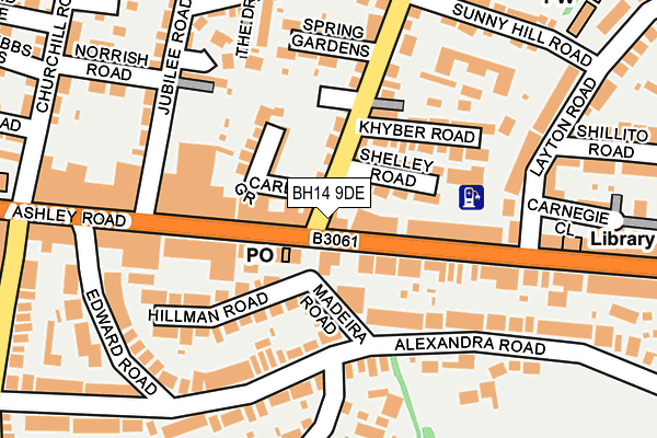 BH14 9DE map - OS OpenMap – Local (Ordnance Survey)