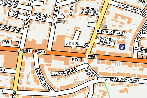 BH14 9DF map - OS OpenMap – Local (Ordnance Survey)