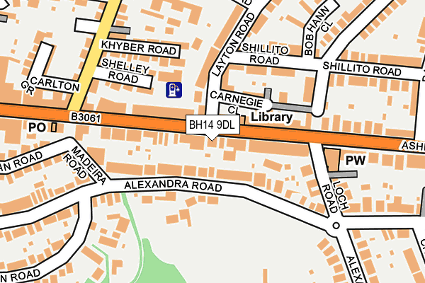 BH14 9DL map - OS OpenMap – Local (Ordnance Survey)