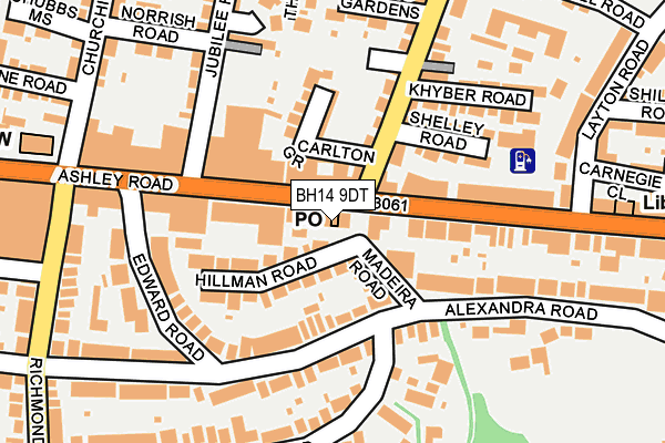 BH14 9DT map - OS OpenMap – Local (Ordnance Survey)