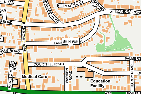 BH14 9EH map - OS OpenMap – Local (Ordnance Survey)