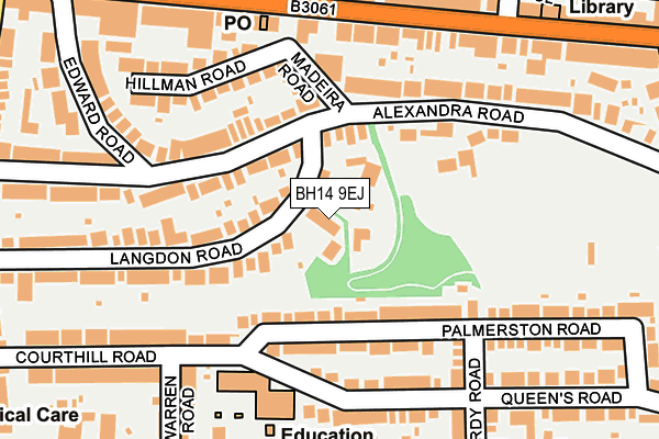 BH14 9EJ map - OS OpenMap – Local (Ordnance Survey)