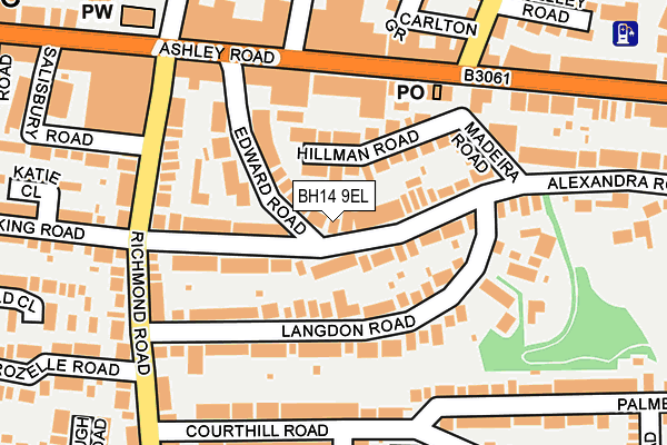 BH14 9EL map - OS OpenMap – Local (Ordnance Survey)