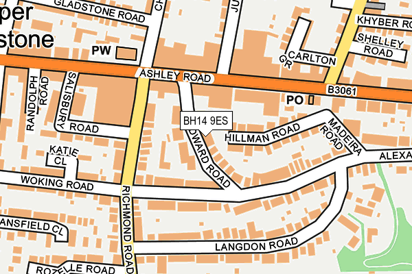 BH14 9ES map - OS OpenMap – Local (Ordnance Survey)