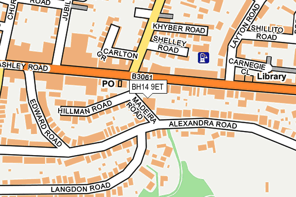 BH14 9ET map - OS OpenMap – Local (Ordnance Survey)