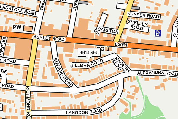 BH14 9EU map - OS OpenMap – Local (Ordnance Survey)