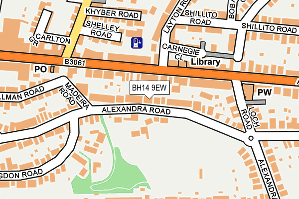 BH14 9EW map - OS OpenMap – Local (Ordnance Survey)