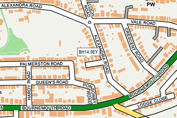 BH14 9EY map - OS OpenMap – Local (Ordnance Survey)