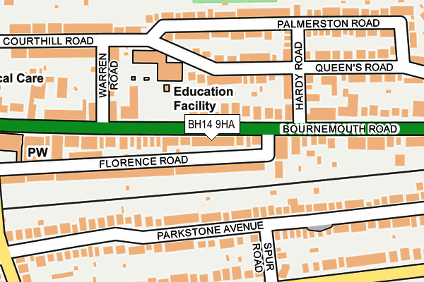 BH14 9HA map - OS OpenMap – Local (Ordnance Survey)