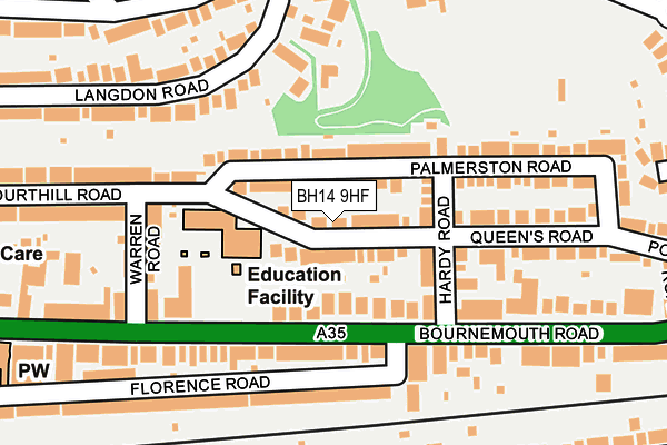 BH14 9HF map - OS OpenMap – Local (Ordnance Survey)