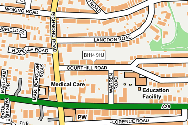 BH14 9HJ map - OS OpenMap – Local (Ordnance Survey)