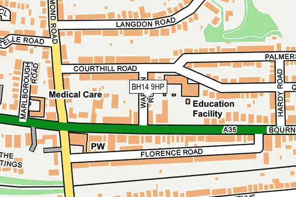 BH14 9HP map - OS OpenMap – Local (Ordnance Survey)