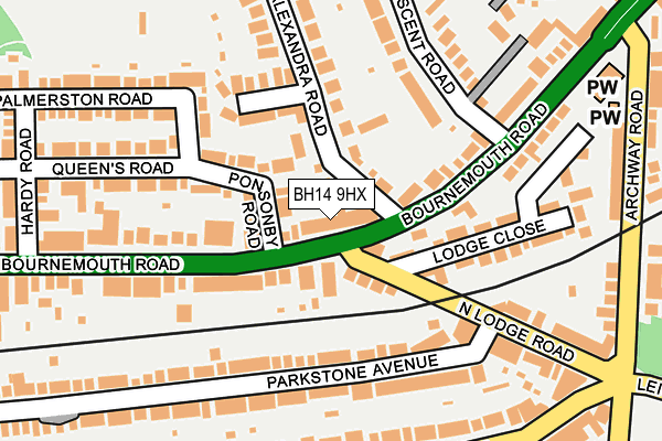 BH14 9HX map - OS OpenMap – Local (Ordnance Survey)
