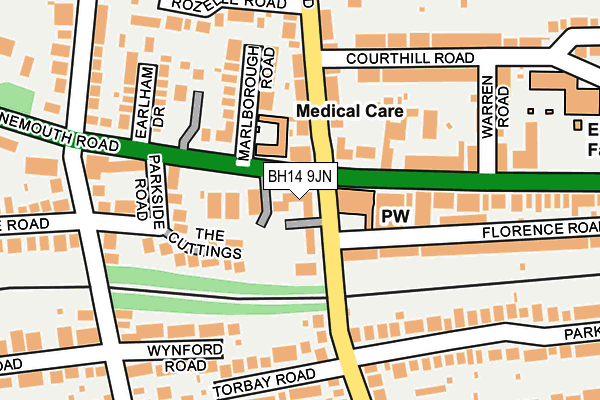 BH14 9JN map - OS OpenMap – Local (Ordnance Survey)