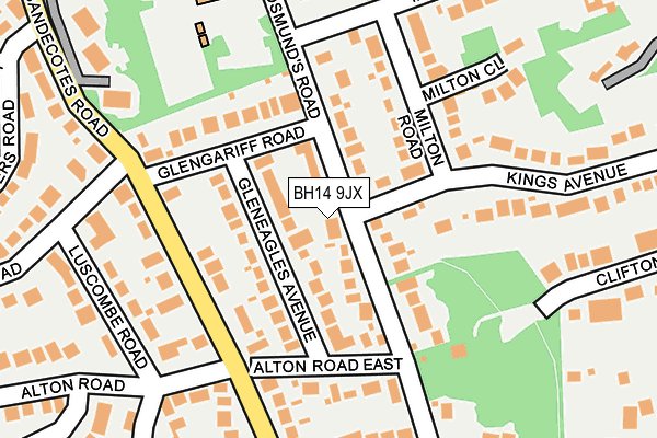 BH14 9JX map - OS OpenMap – Local (Ordnance Survey)