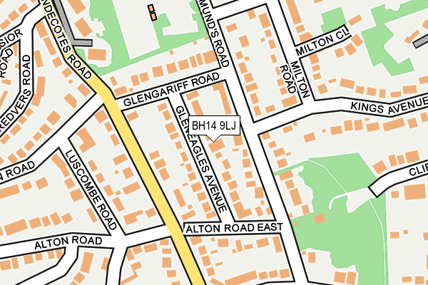 BH14 9LJ map - OS OpenMap – Local (Ordnance Survey)