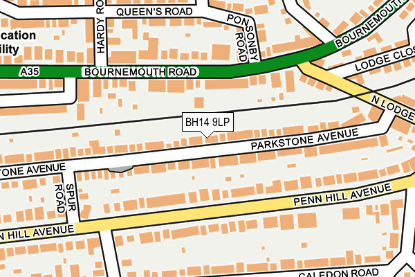 BH14 9LP map - OS OpenMap – Local (Ordnance Survey)
