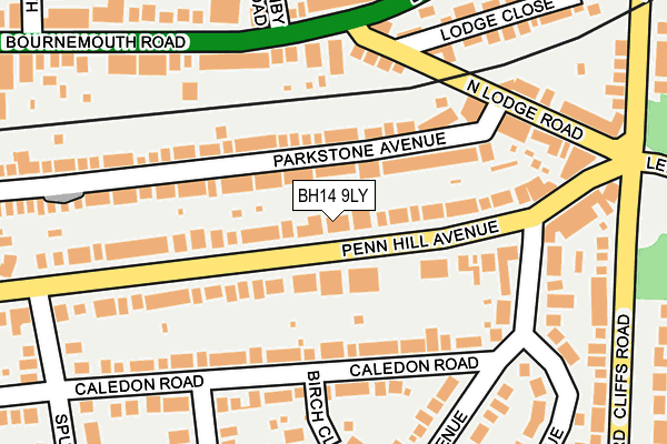 BH14 9LY map - OS OpenMap – Local (Ordnance Survey)