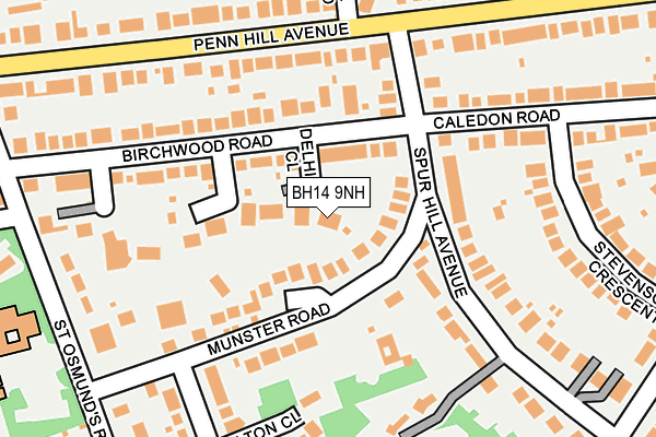 BH14 9NH map - OS OpenMap – Local (Ordnance Survey)