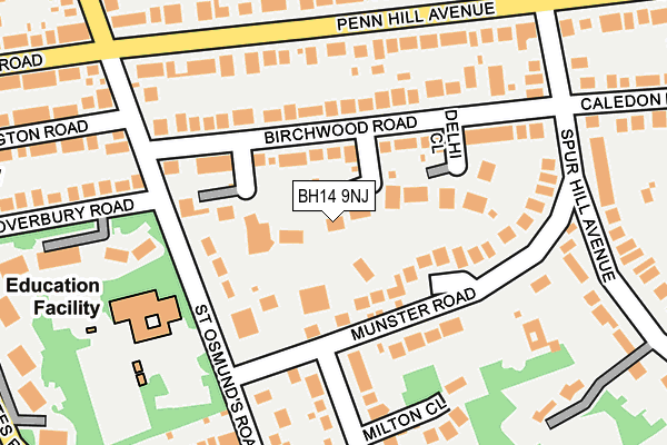 BH14 9NJ map - OS OpenMap – Local (Ordnance Survey)