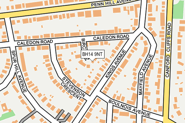 BH14 9NT map - OS OpenMap – Local (Ordnance Survey)