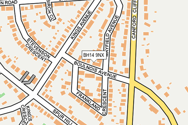 BH14 9NX map - OS OpenMap – Local (Ordnance Survey)