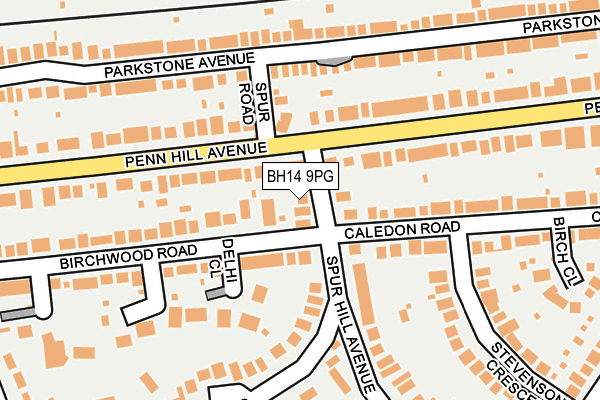 BH14 9PG map - OS OpenMap – Local (Ordnance Survey)