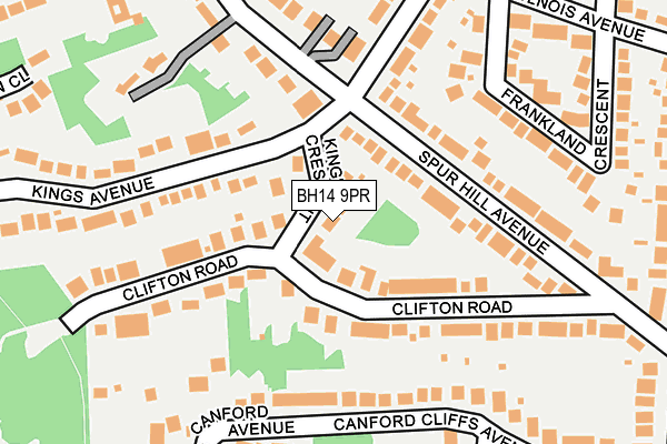 BH14 9PR map - OS OpenMap – Local (Ordnance Survey)