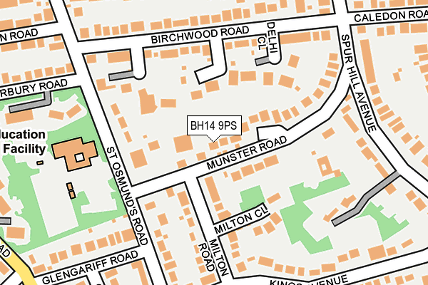 BH14 9PS map - OS OpenMap – Local (Ordnance Survey)