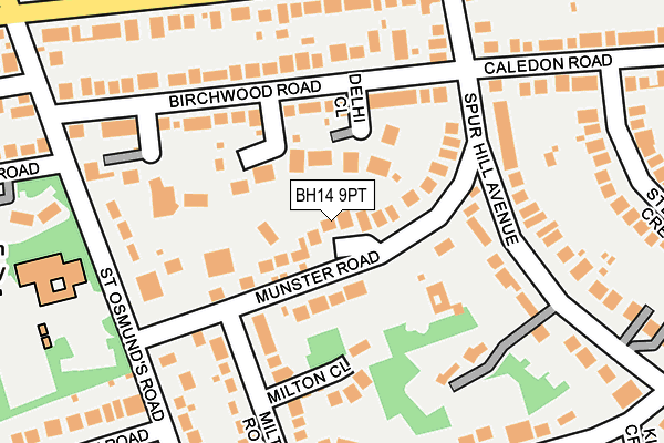BH14 9PT map - OS OpenMap – Local (Ordnance Survey)