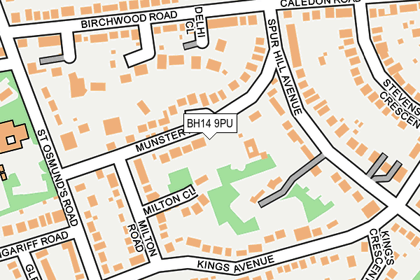 BH14 9PU map - OS OpenMap – Local (Ordnance Survey)