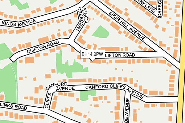 BH14 9PW map - OS OpenMap – Local (Ordnance Survey)