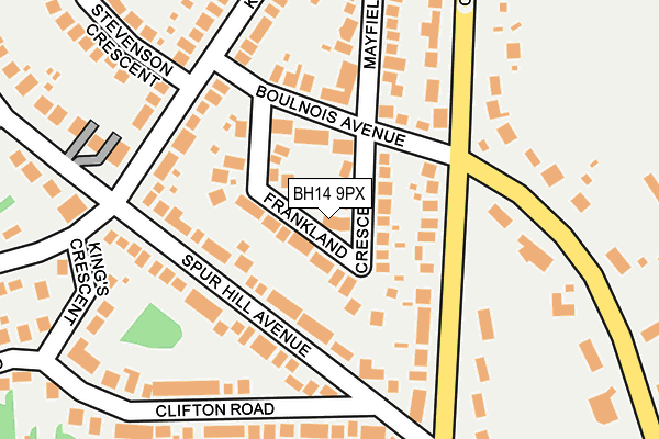 BH14 9PX map - OS OpenMap – Local (Ordnance Survey)
