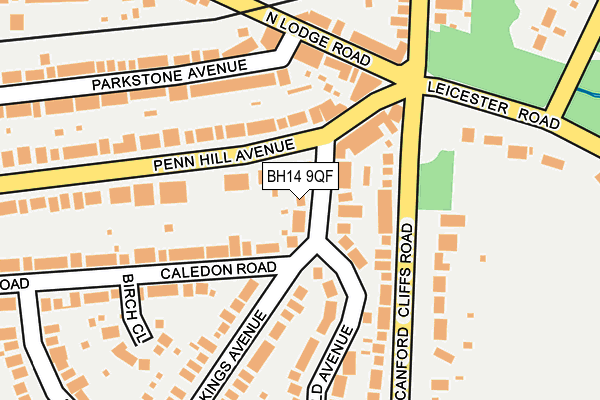 BH14 9QF map - OS OpenMap – Local (Ordnance Survey)