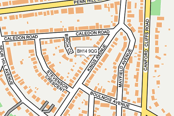 BH14 9QG map - OS OpenMap – Local (Ordnance Survey)