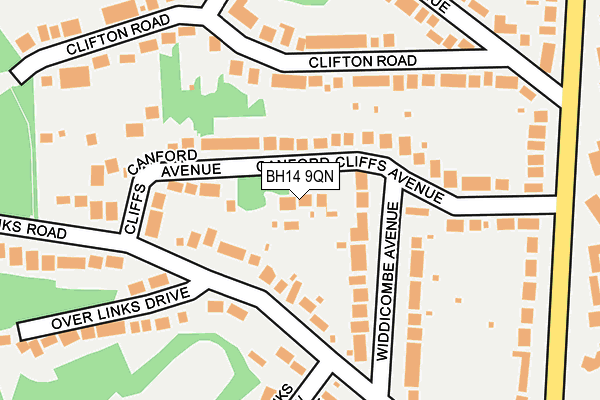 BH14 9QN map - OS OpenMap – Local (Ordnance Survey)