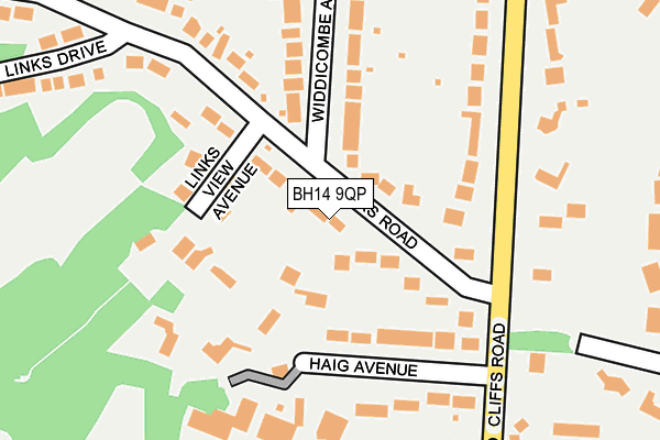 BH14 9QP map - OS OpenMap – Local (Ordnance Survey)