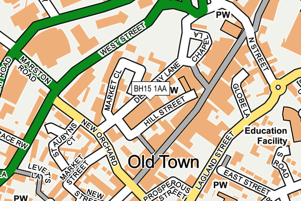 BH15 1AA map - OS OpenMap – Local (Ordnance Survey)
