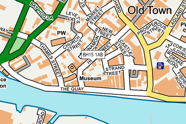 BH15 1AB map - OS OpenMap – Local (Ordnance Survey)