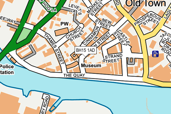 BH15 1AD map - OS OpenMap – Local (Ordnance Survey)