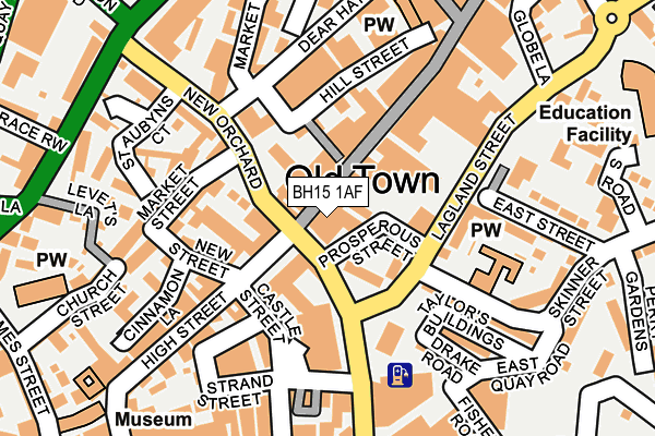 BH15 1AF map - OS OpenMap – Local (Ordnance Survey)