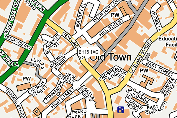 BH15 1AG map - OS OpenMap – Local (Ordnance Survey)